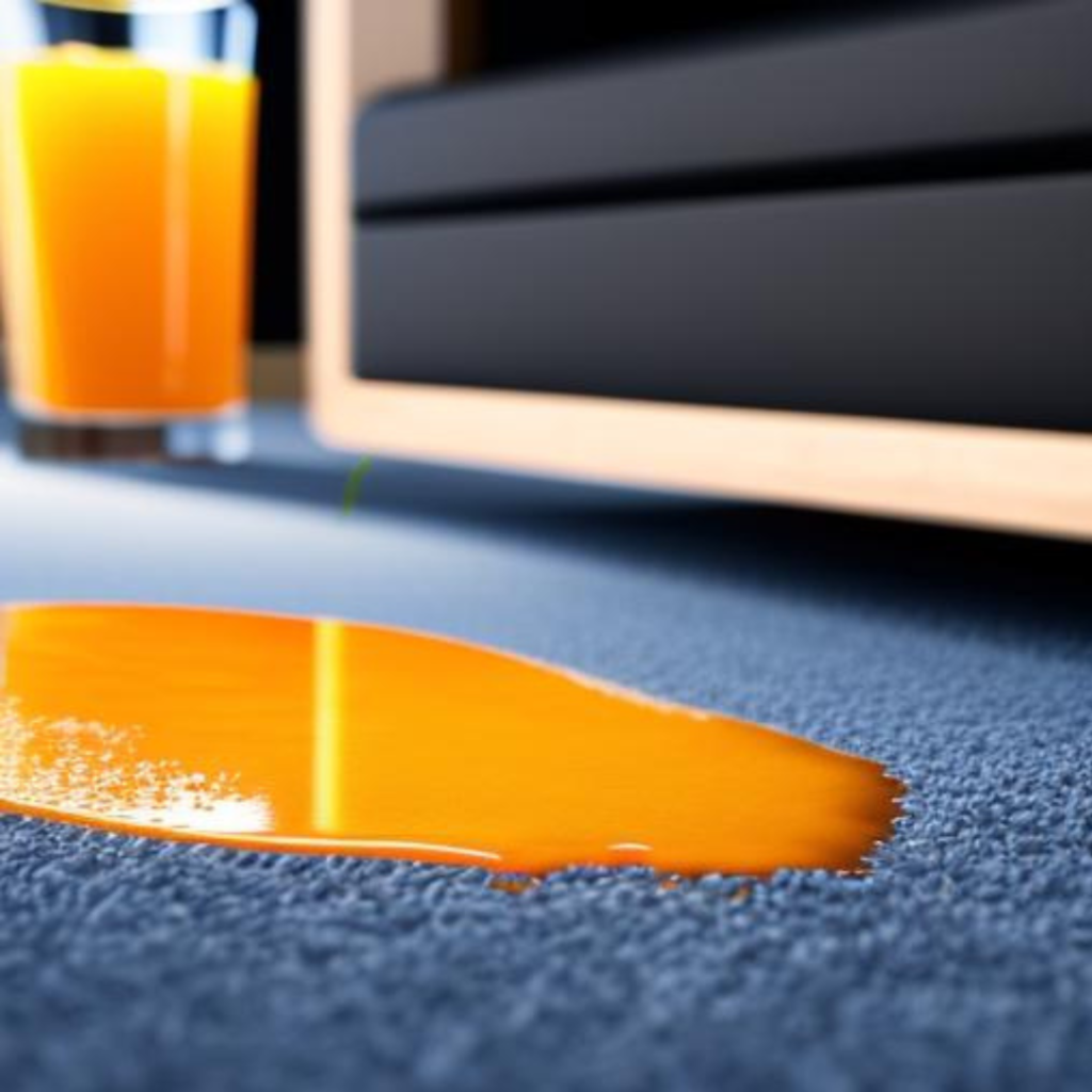 photo of orange juice spilled on carpet
